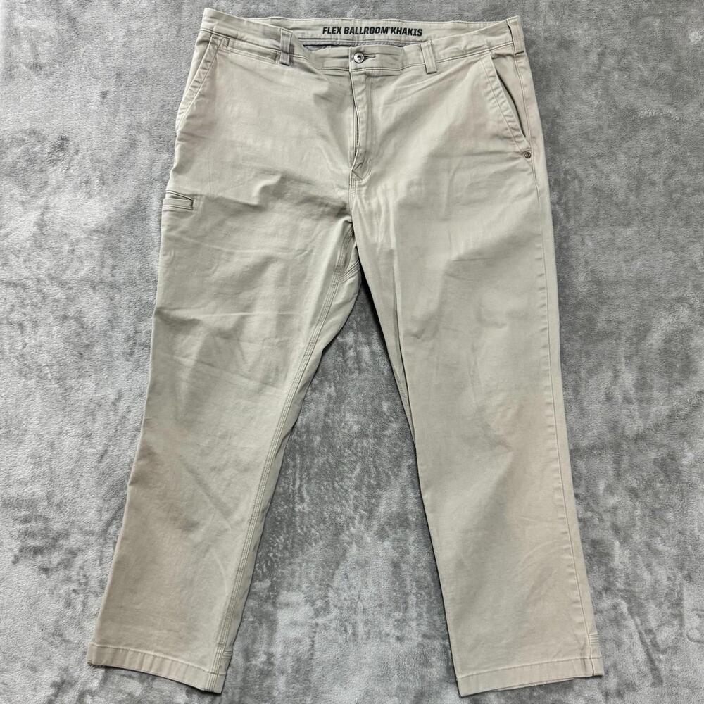 Duluth Trading Co Flex Ballroom Khakis Mens 40x30 Slim Fit Tan Pants Beige Work